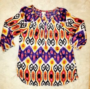 Chico's geometric print top size 1M multicolored